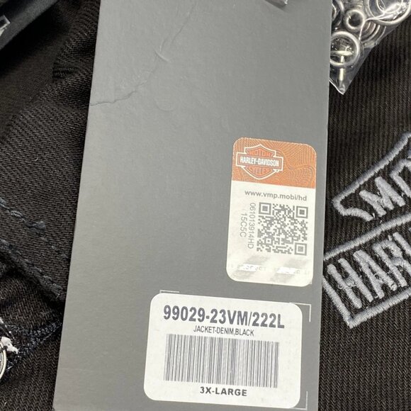 NEW HARLEY DAVIDSON Mens Jacket Black Size 3XL Denim Button Down Embroidered - Picture 11 of 12